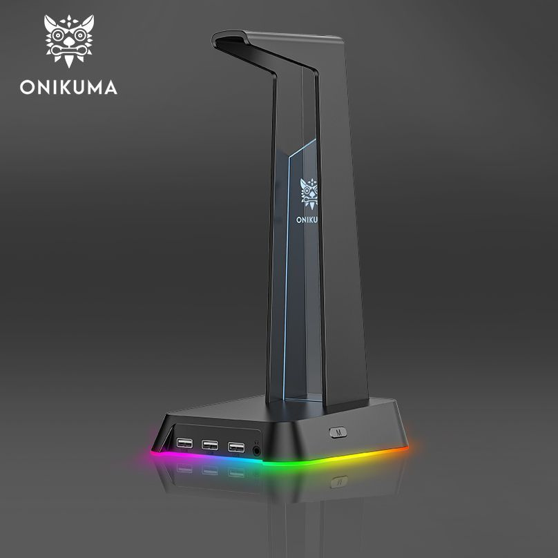 Подставка для наушников черная с подсветкой / 3.5 мм USB - купить с ...