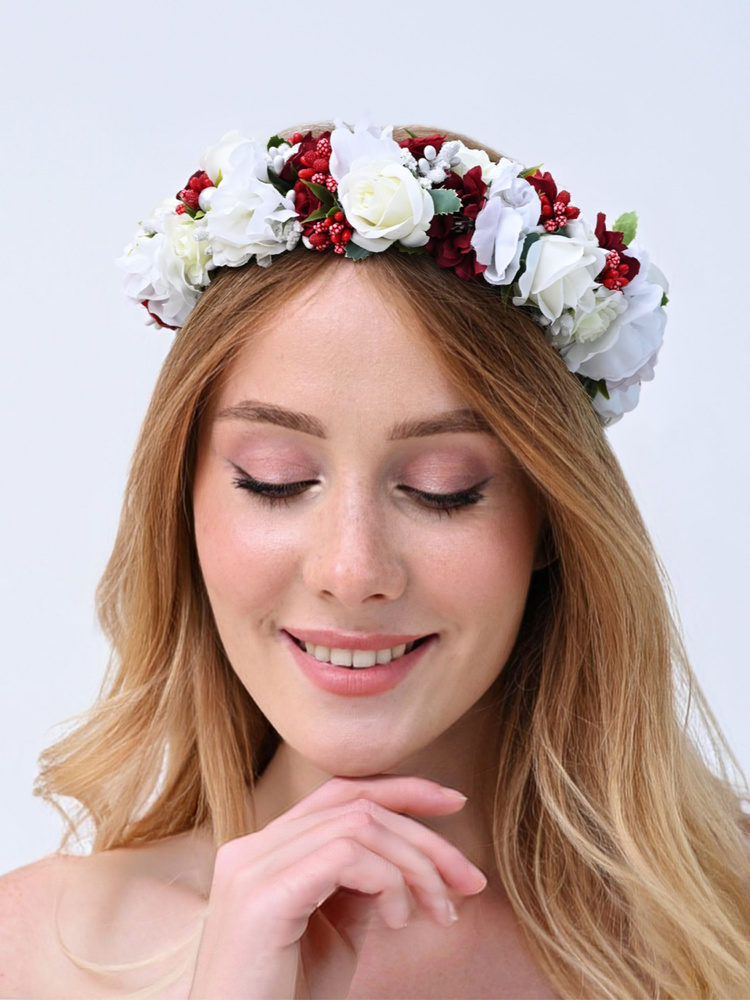 Ободок для волос с цветами на голову венок декоративный - купить сдоставкой по выгодным ценам в интернет-магазине OZON (217471993)