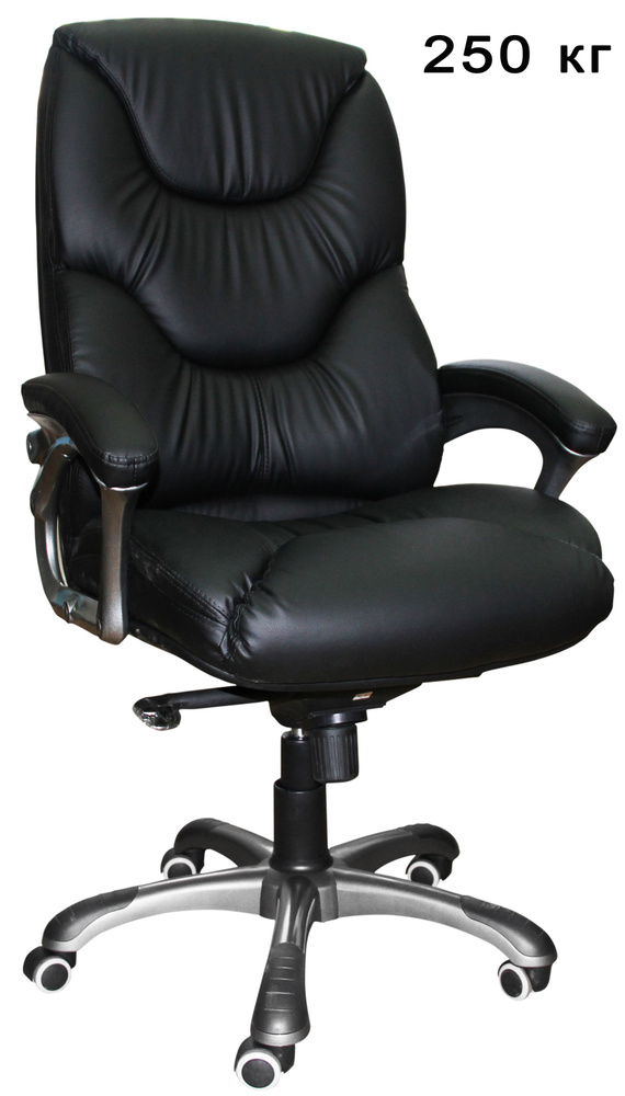 TUTKRESLA Офисное кресло, Легенда Silver натуральная кожа Мадрас черная ...