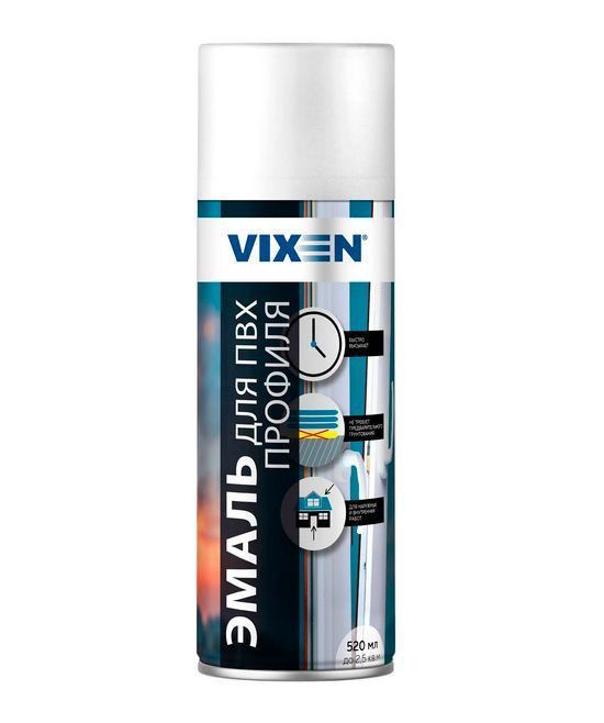 Краска аэрозольная для ПВХ профиля Vixen 520 мл цвет белый #1
