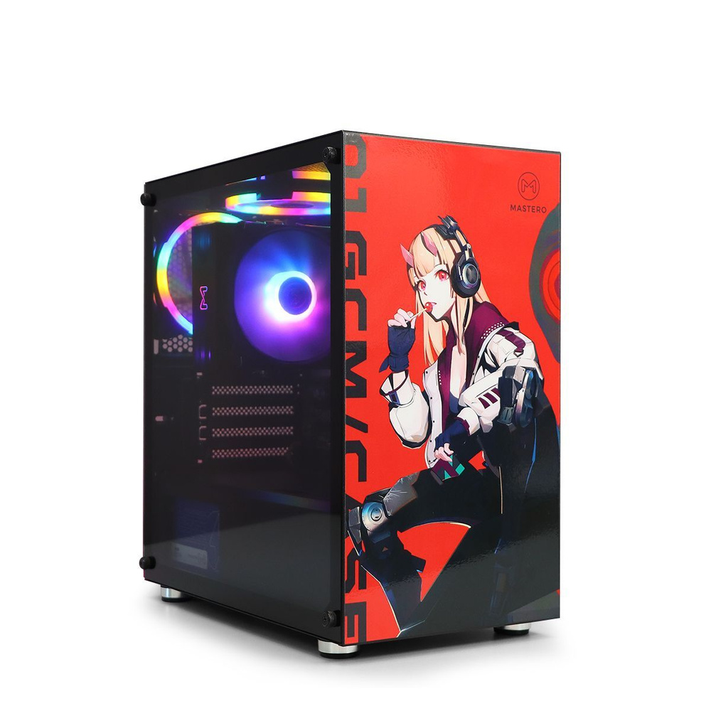 Корпус Mastero Anime Red Case, mATX, Mini-Tower, USB 3.0, черный, без БП  (MST-GCM-01-ARC)