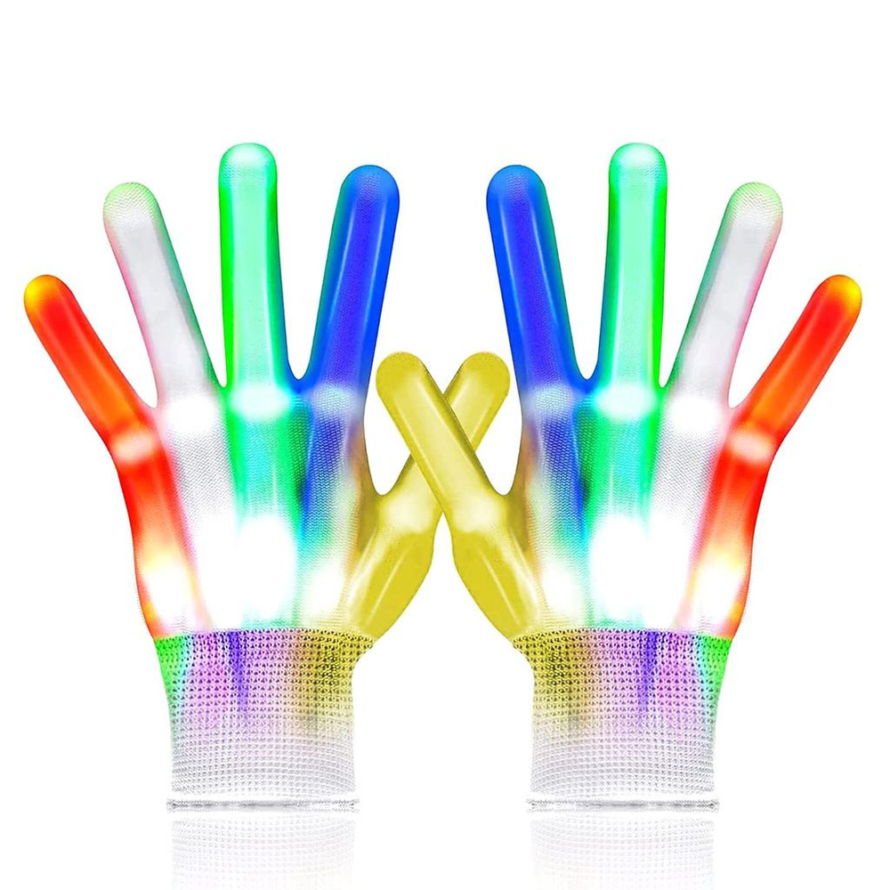 (1 пара) LED Light Up Gloves Fluorescent Finger Dance #1