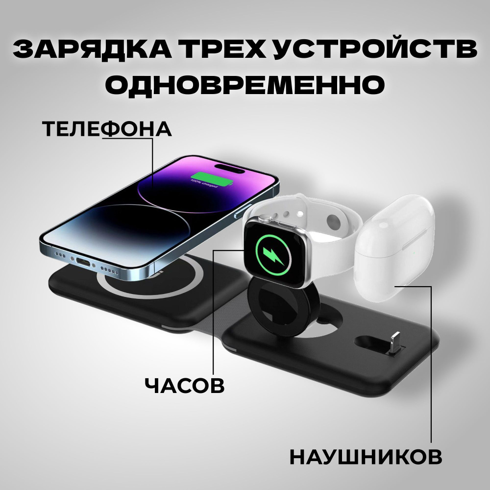 Беспроводное зарядное устройство RDN Складная_0.9, 15 Вт, USB Type-C, Quick  Charge 3.0 - купить по выгодной цене в интернет-магазине OZON (902716588)