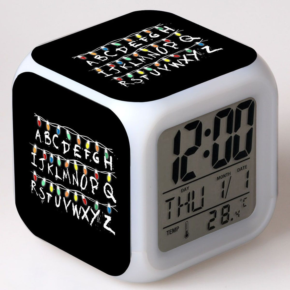 Электронный будильник "Очень странные дела", часы с подсветкой и функцией термометра, Stranger things #1