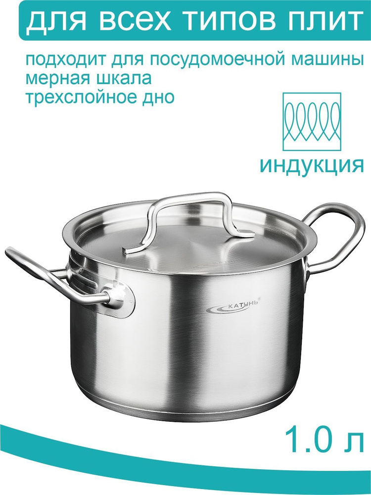 Кастрюля Катунь, Нержавеющая сталь, 1 л - купить по выгодной цене в ...