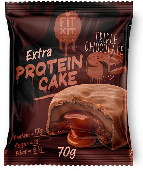 Протеиновый снэк Protein Cake Extra Малина-йогурт, 3 шт. #1