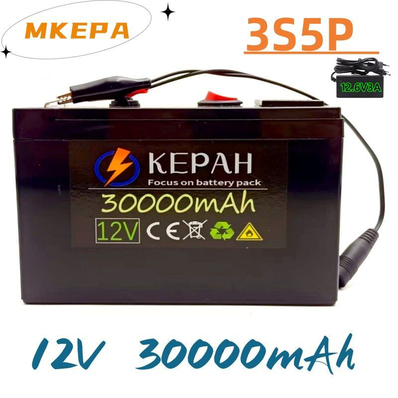 Мощный аккумулятор 18650 12V 3S5P литиевый аккумулятор + 12,6V3A ...