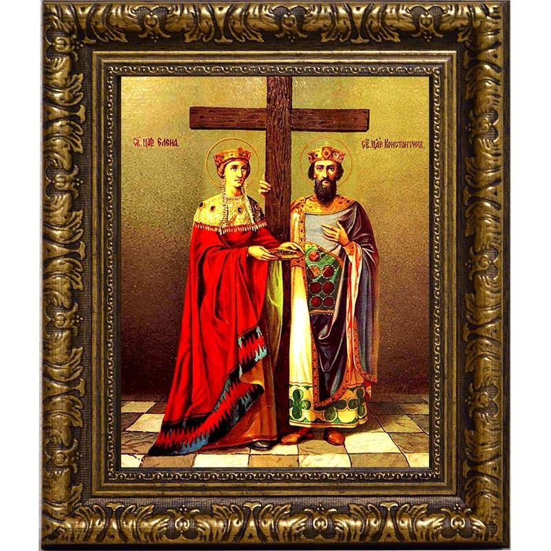 Елена и Константин Святые равноапостольные. Икона на холсте. - купить ...