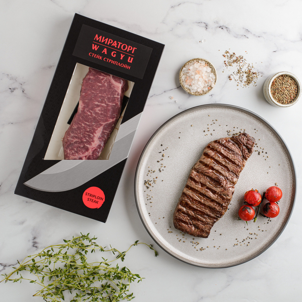 Стейк Стриплойн из мраморной говядины Wagyu Мираторг, 190 г