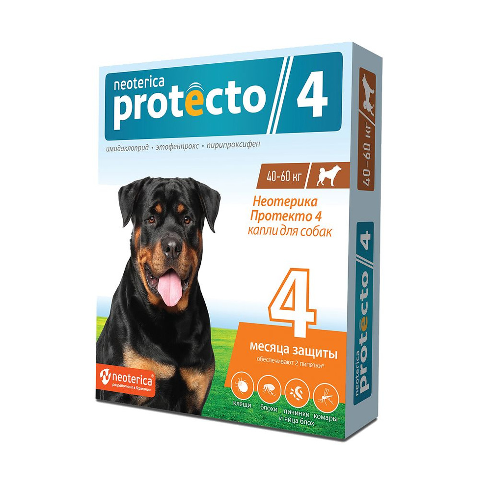 Неотерика Протекто (Neoterica Protecto) 4 Капли для собак 40-60 кг пипетки 2 шт  #1