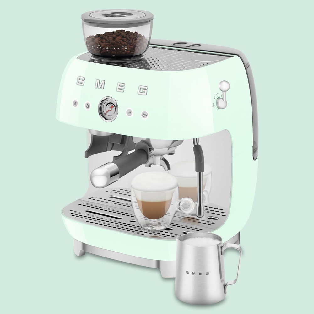 Кофемашина-эспрессо Smeg EGF03PGEU со встроенной кофемолкой, цвет ...