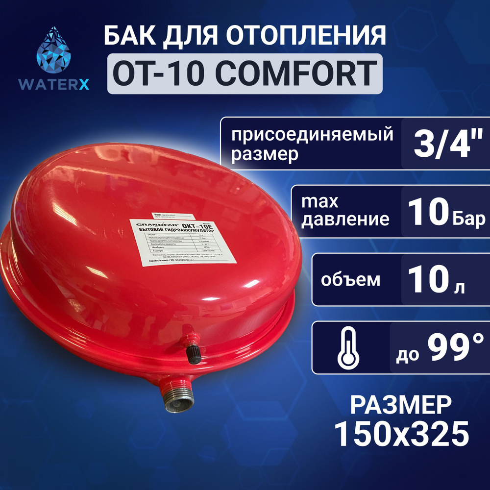 Бак расширительный COMFORT OT-10 для системы отопления (плоский .