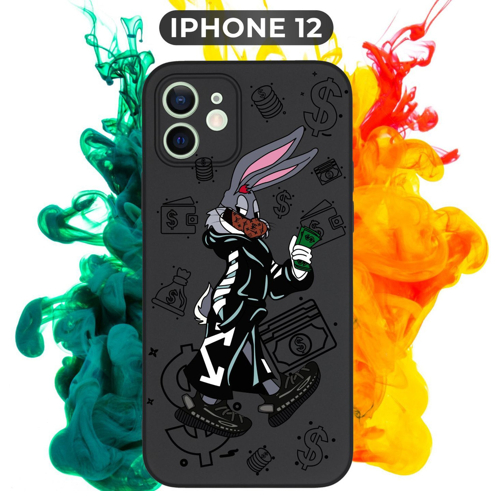 Силиконовый,защитный чехол с рисунком Bugs Bunny/Багз Банни на Apple IPhone  12 / Айфон 12 - купить с доставкой по выгодным ценам в интернет-магазине  OZON (698288632)