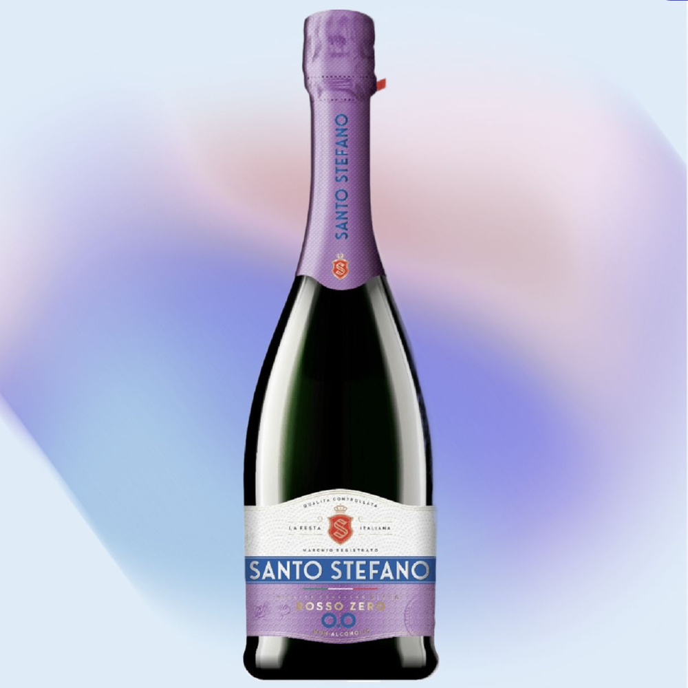 Безалкогольное шампанское Santo Stefano Rosso, красное игристое вино, 0,75 л.  #1