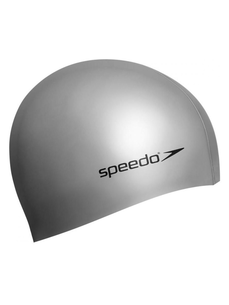 Speedo Plain Flat Silicon Cap Silver Black Us