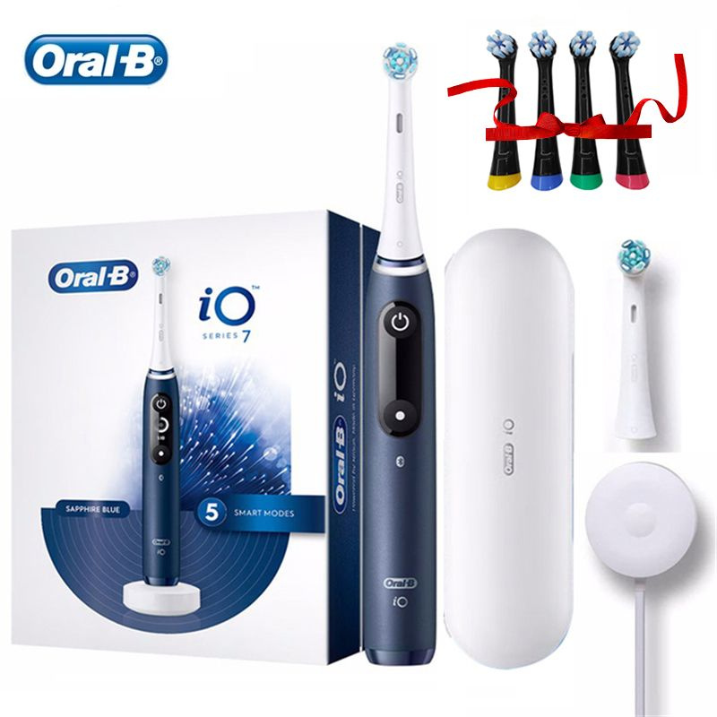 Oral-B Электрическая зубная щетка Oral B iO7, темно-синий, черный матовый  #1