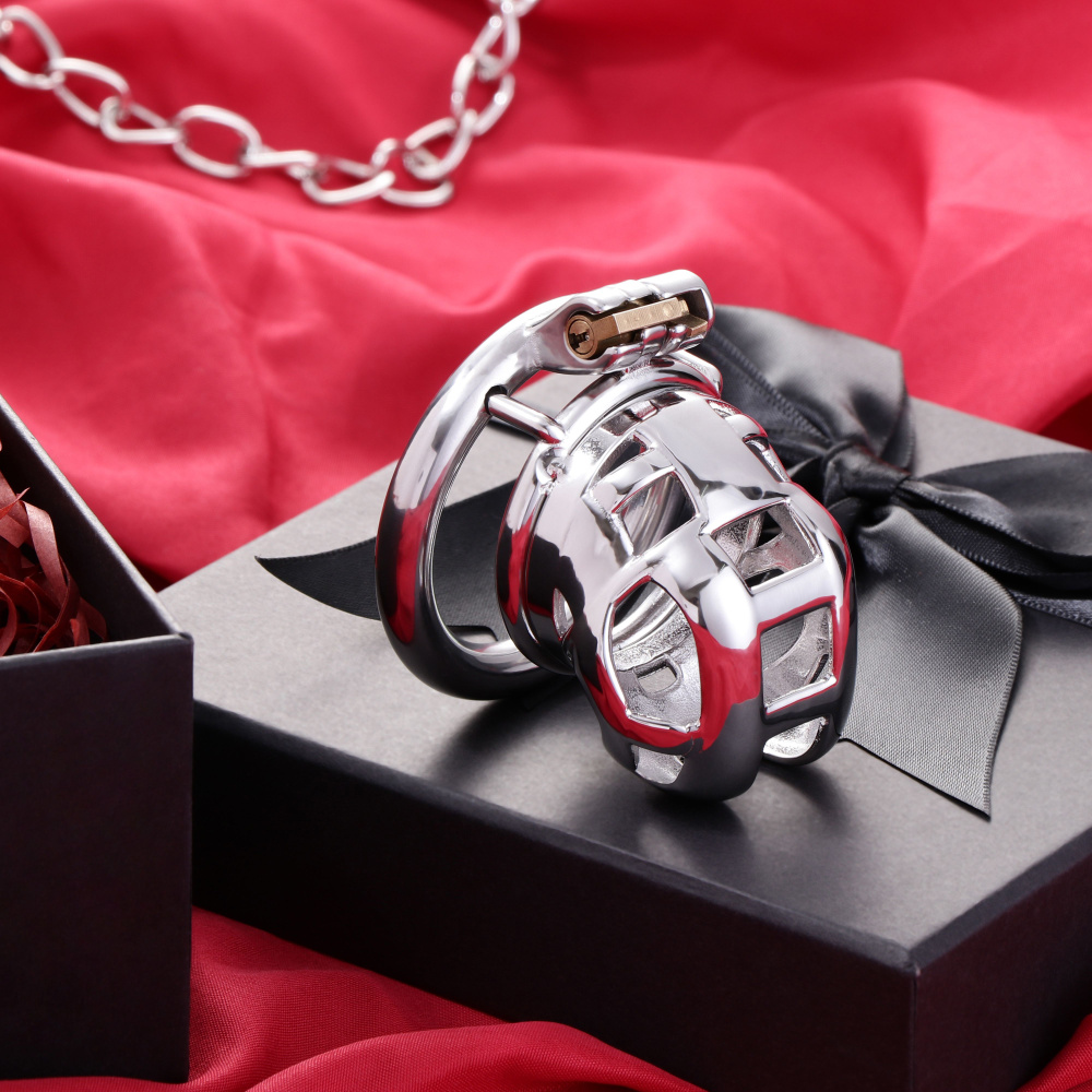 Пояс целомудрия Мамба Клетка целомудрия со встроенным замком для члена ...