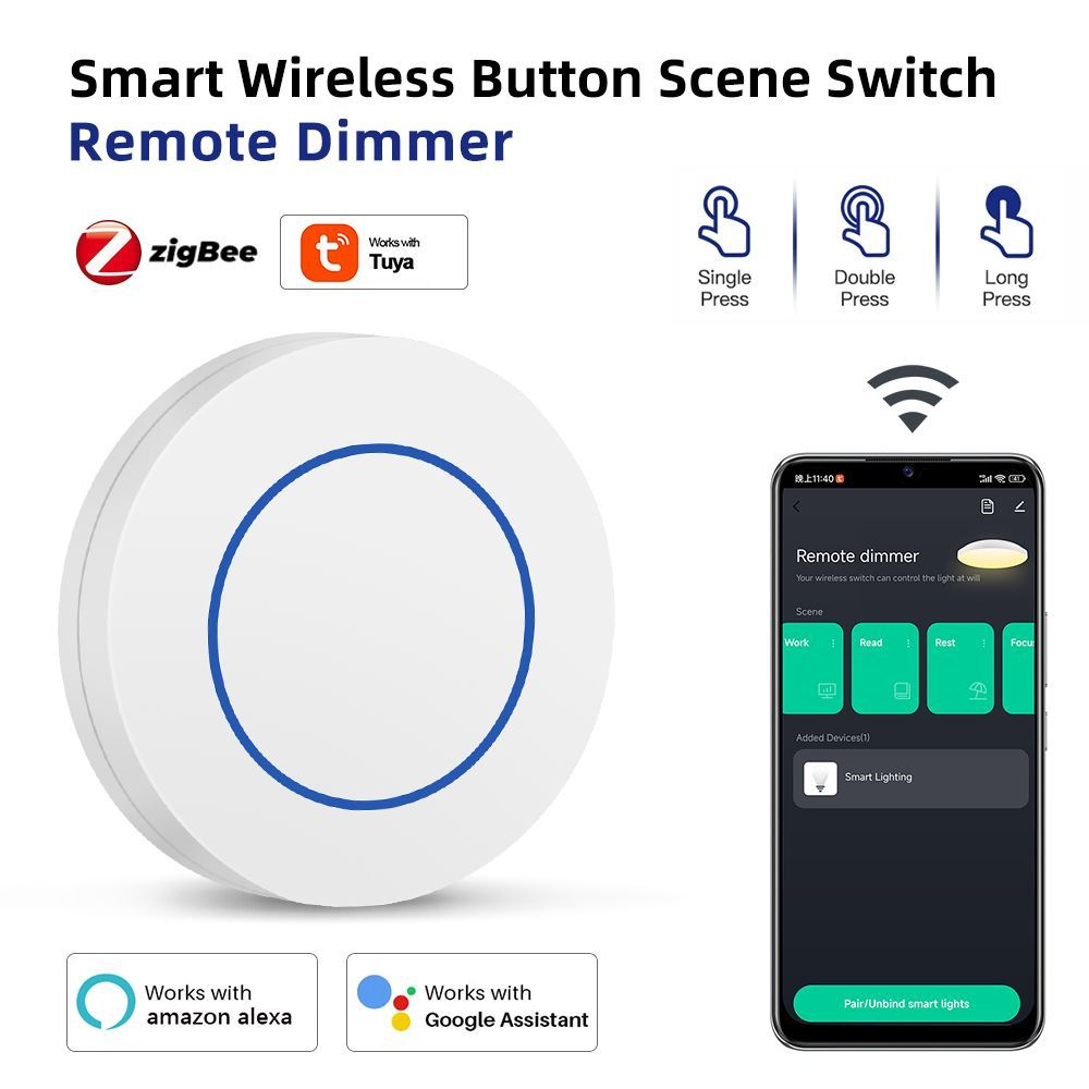 Умная кнопка Zigbee Tuya / Smartlife круглая - купить с доставкой по  выгодным ценам в интернет-магазине OZON (1299969689)