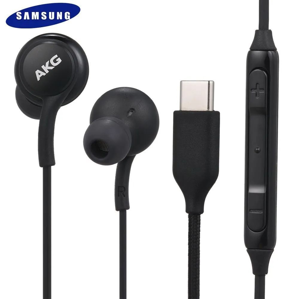 Samsung Наушники проводные с микрофоном, USB Type-C, черный #1