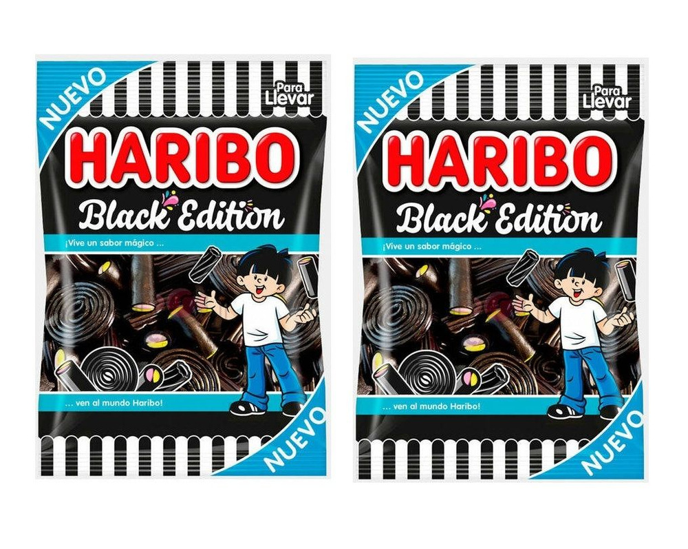 Мармелад жевательный Haribo Black Edition / Харибо Чёрная Лакрица, 2 шт по 100 гр. (Испания)  #1