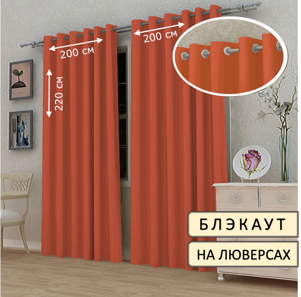 ElitRoom Штора 220х200см, терракотовый #1