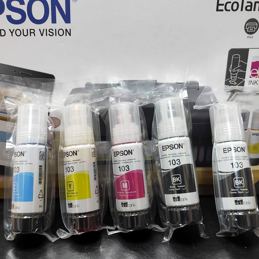 Расходник для печати Epson Чернила 103, Cyan для L1110 L3100 L3101 ...