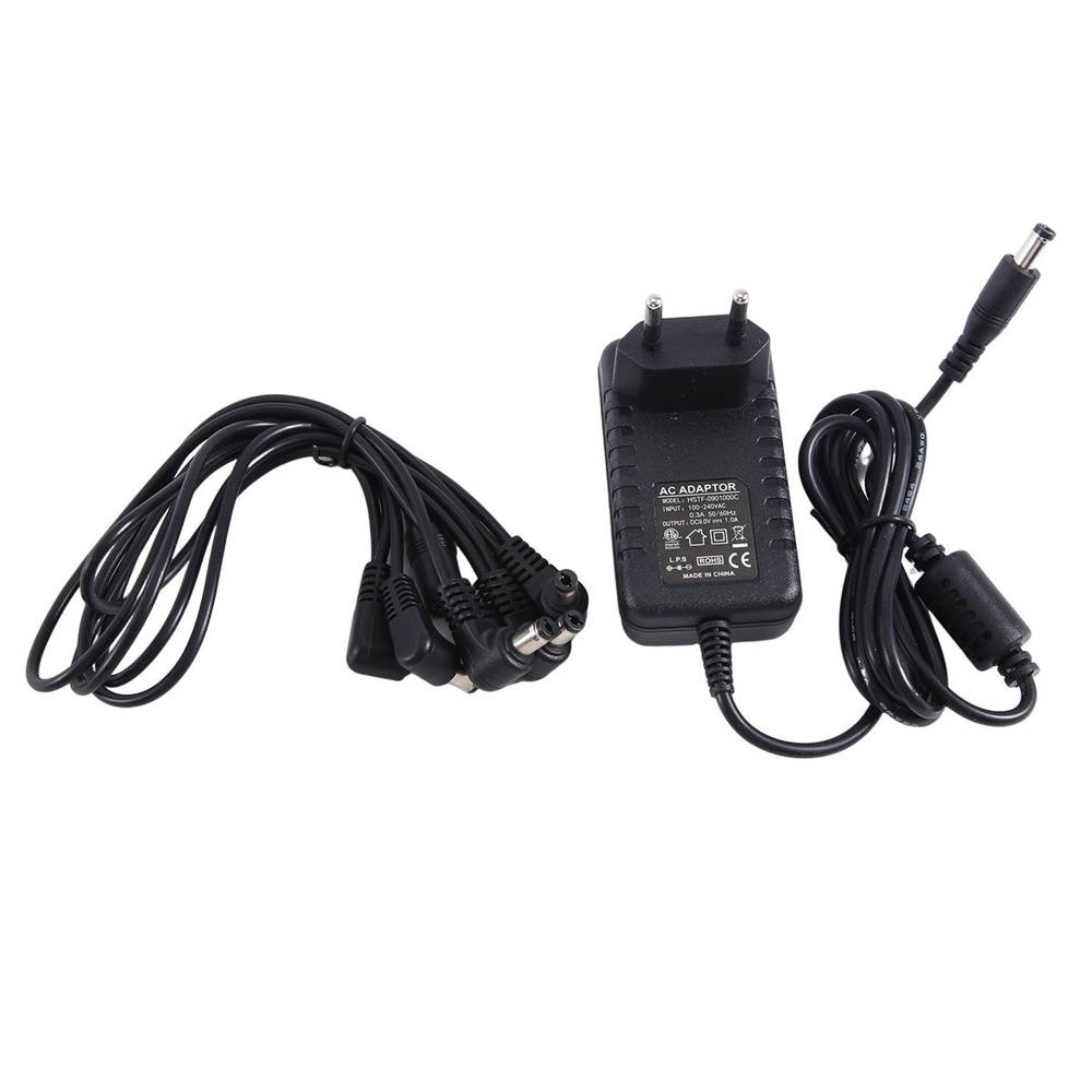 Адаптер питания для педали эффектов гитары, 9 В, отрицательный ...