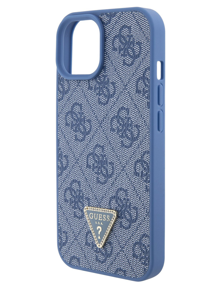 Чехол Guess PU leather на Apple iPhone 15 / для Айфон 15 из экокожи, с защитой камеры, с металлическим #1