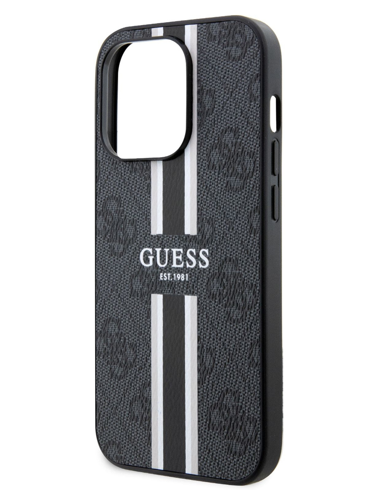 Чехол Guess PU leather MagSafe на Apple iPhone 15 Pro / для Айфон 15 Про с защитой камеры, со вставкой #1