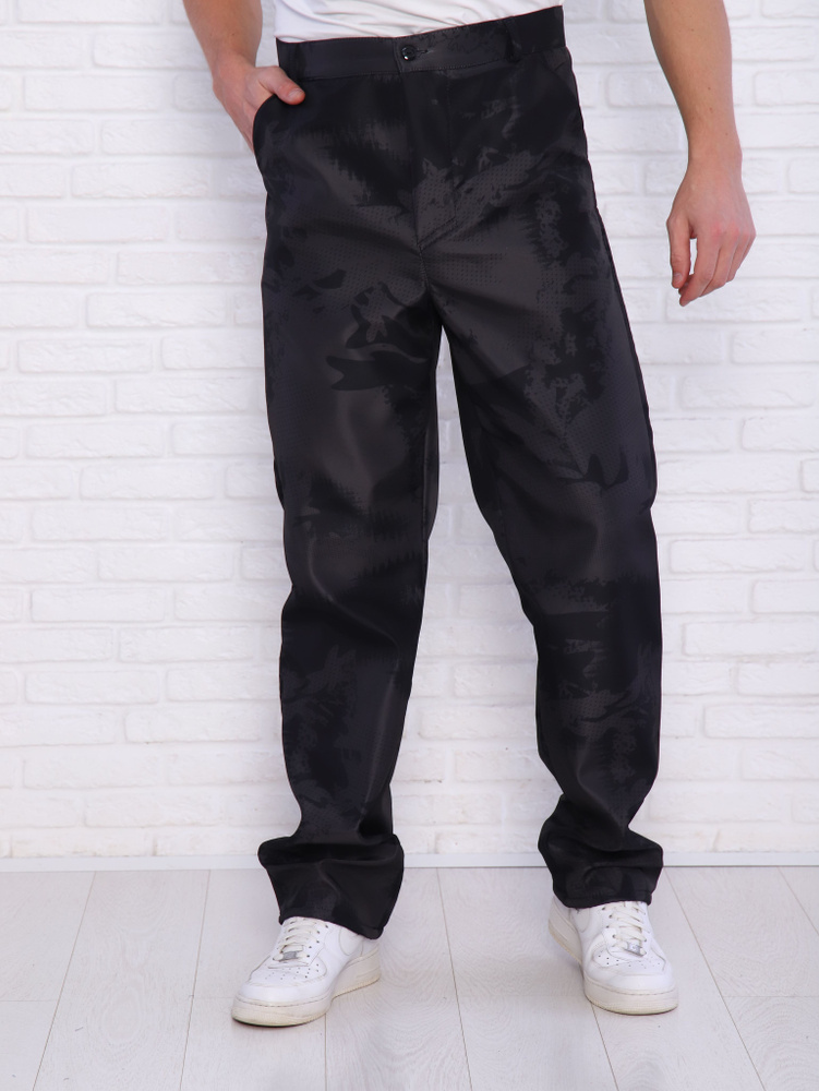 Штаны на флисе/ брюки тактические мужские черные (56-58, 170-176)  #1