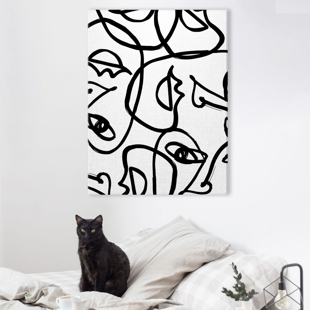 Картина на холсте для интерьера - Скандинавский стиль абстракция (5 ...