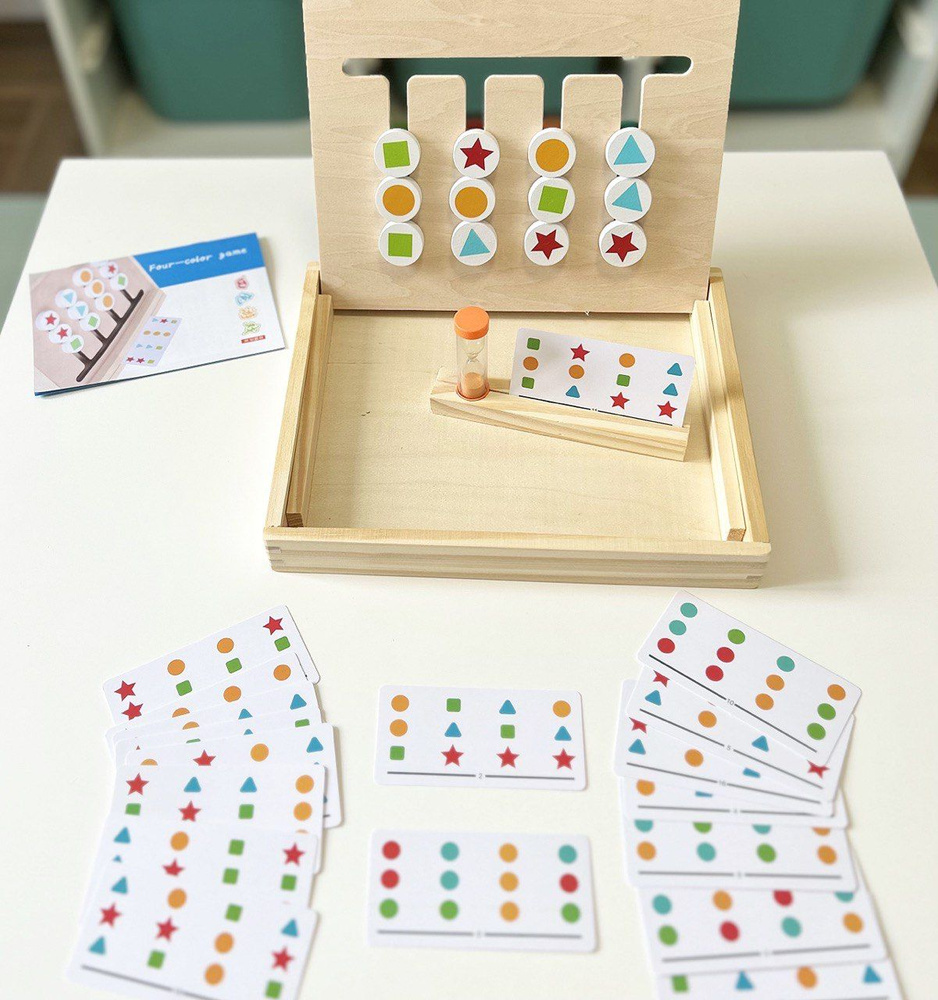 Деревянная головоломка с карточками "Лабиринт" с песочными часами ...