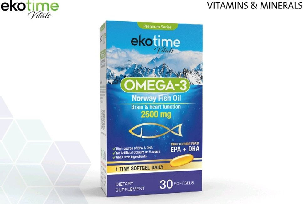 Ecotime Омега-3 Турция 2500мг 30 капсул - купить с доставкой по ...