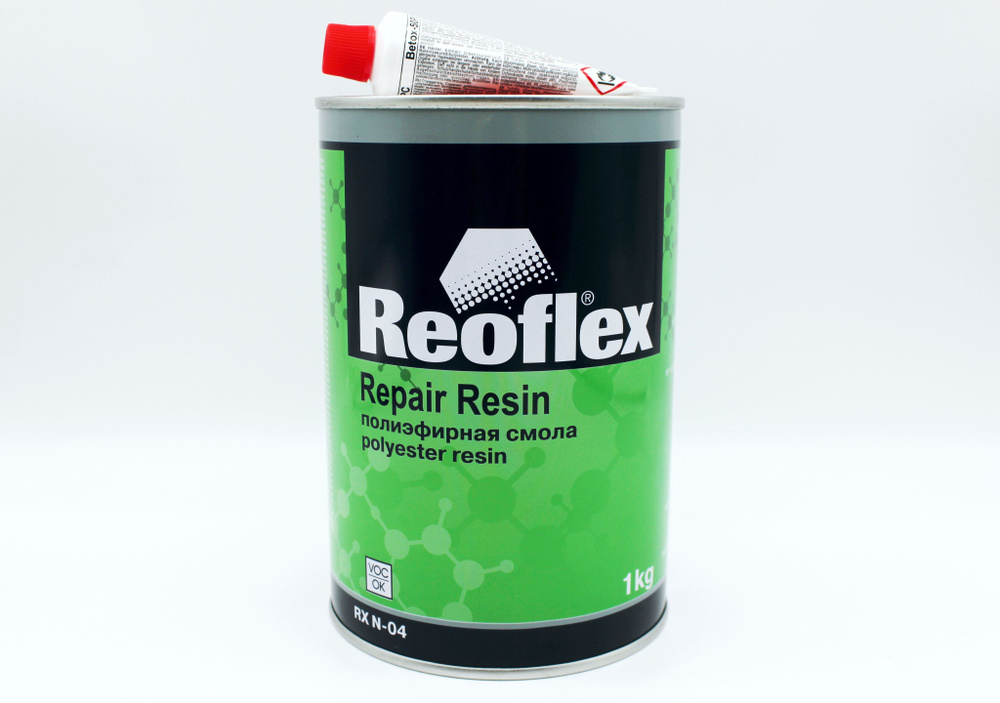 Смола полиэфирная REOFLEX Repair Resin 2К ремонтная, банка 1 кг. + отвердитель, RX N-04  #1