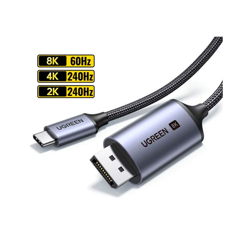 Кабель Ugreen USB-C - DisplayPort 1m Black-Space Grey 25157 - купить по ...