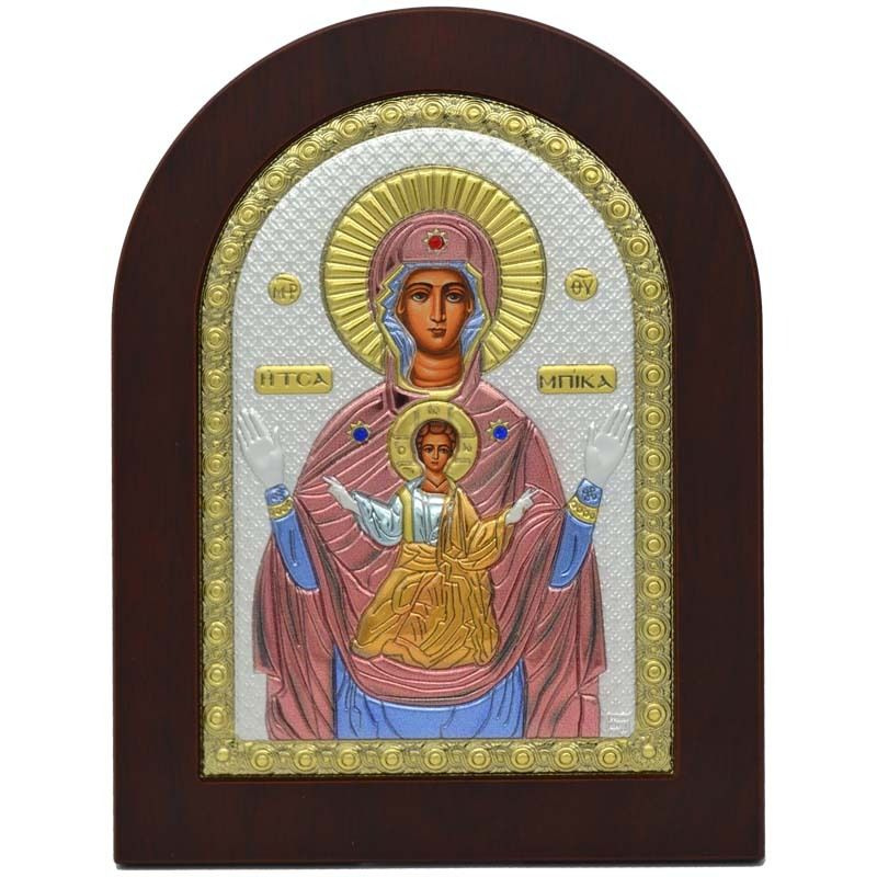 Знамение. Икона Божией Матери в серебряном окладе. #1