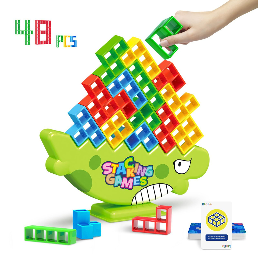48 шт интересных настольных играх Тетрис Блоки: Уигра на балансировке ...