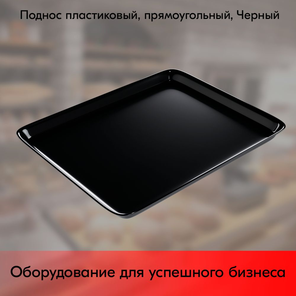 Поднос пластиковый, прямоугольный, 270х210х17мм, черный #1