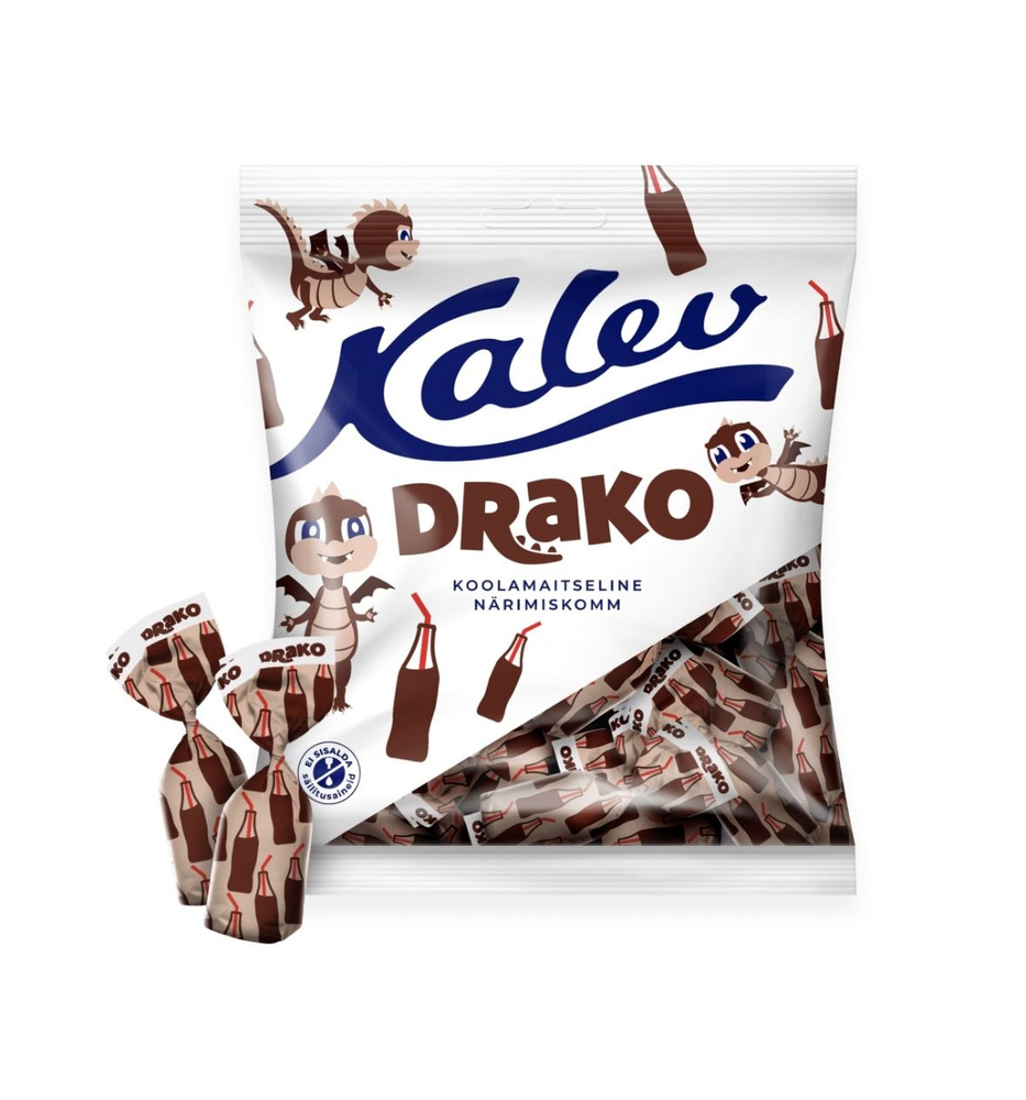 Жевательные конфеты Kalev Дракончики со вкусом кока-колы 110 грамм (Эстония)  #1