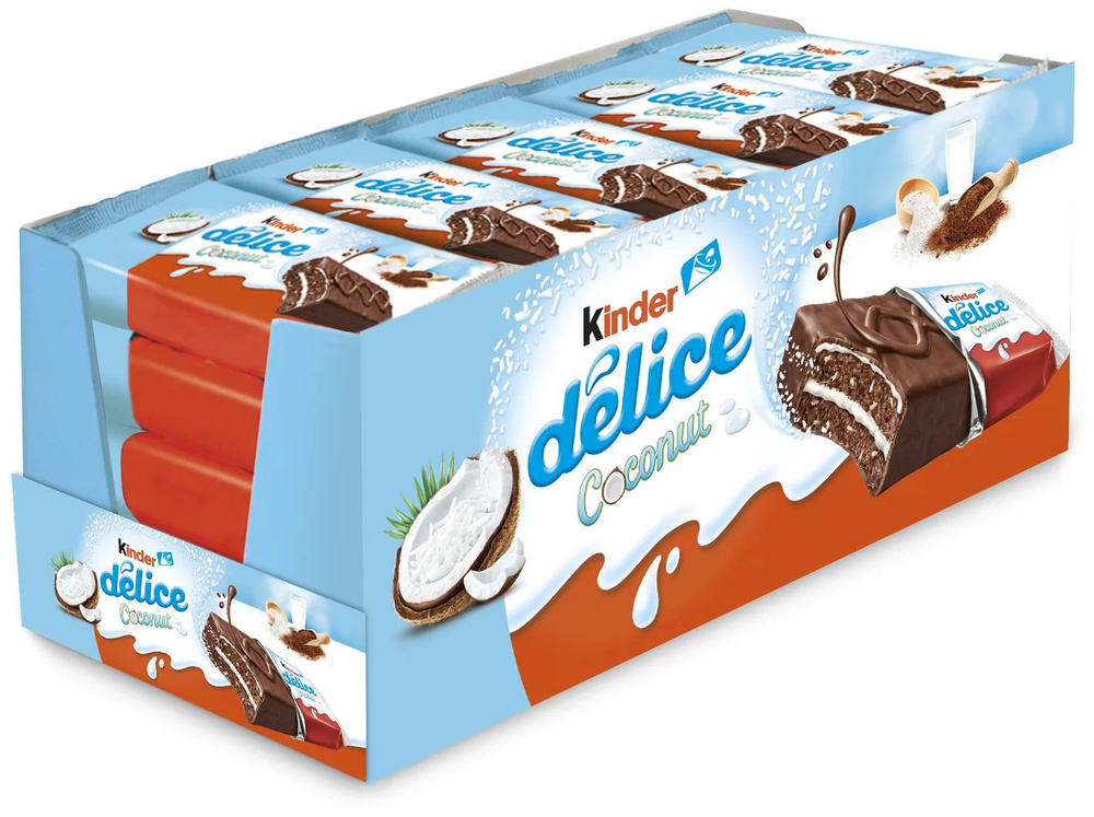 Киндер Шоколад Kinder Делис Кокос Бисквитное Пирожное покрытое какао ...