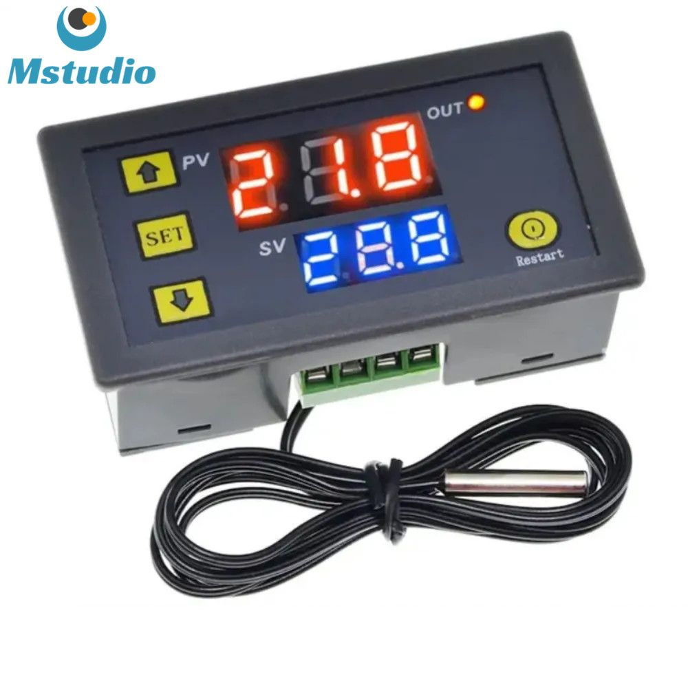 Регулятор температуры, W3230 DC 24В термостат с цифровым дисплеем ...