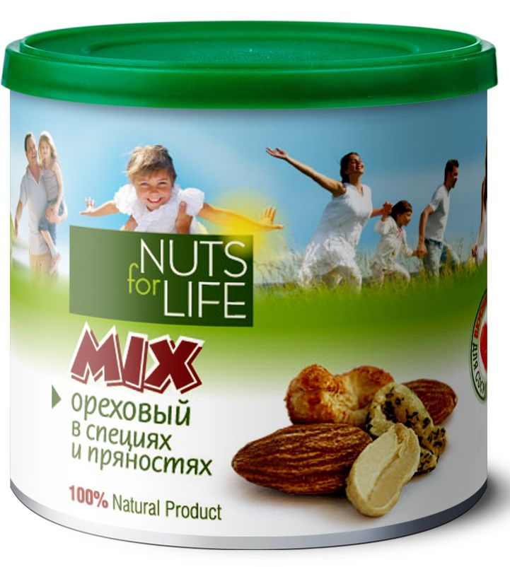 Микс ореховый Nuts for Life в специях и пряностях, 115г #1