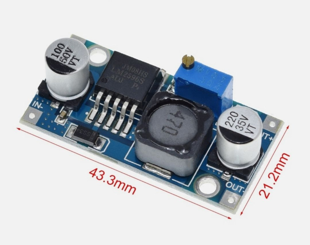 Понижающий DC-DC преобразователь Lm2596 - купить с доставкой по ...