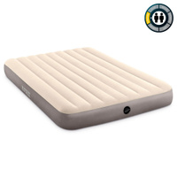 Кровать надувная intex dura beam deluxe headboard airbed с насосом 2360х1520 мм высота 860мм