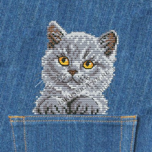 Набор для вышивания Искусница ВК24 Набор "Британский котенок", 9х10 см // Животные, Кошки  #1