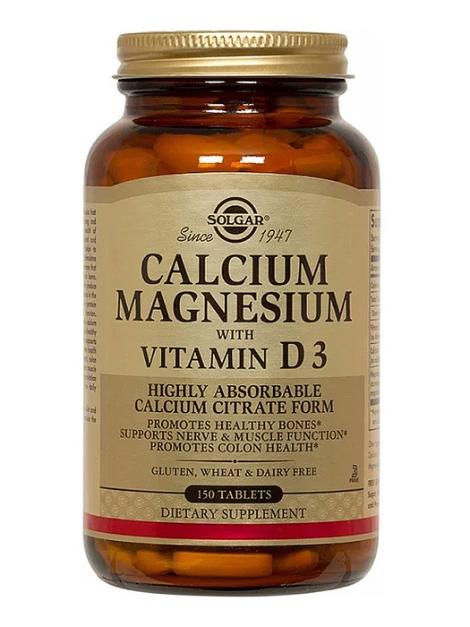 Solgar, Кальций и магний с витамином D3, 150 таблеток / Улучшение ...