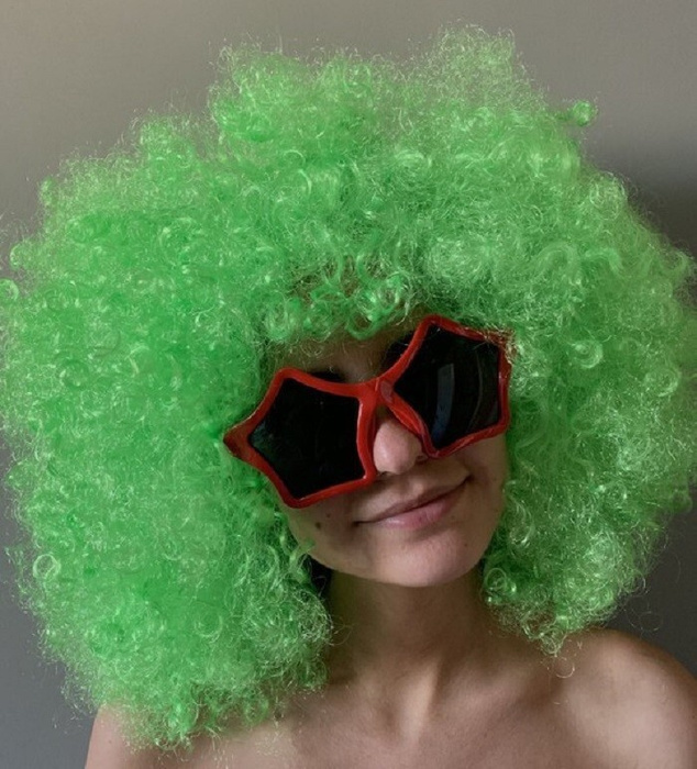 Парик карнавальный Супер Афро зеленый - купить по низкой цене в ...