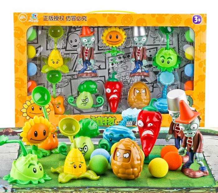 Игровой набор 8 растений + 2 фигурки зомби, Plants vs zombie - купить с ...