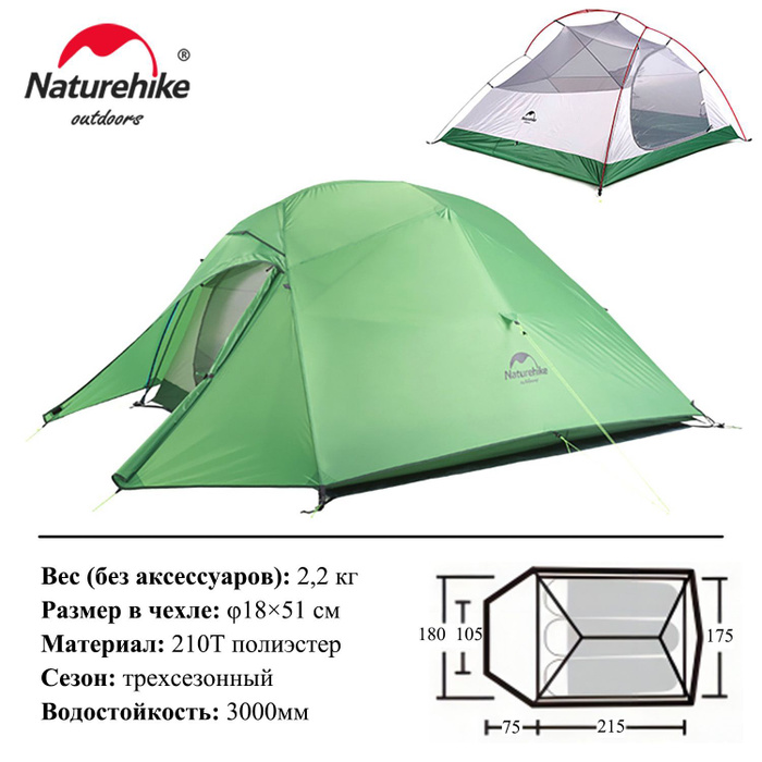 Палатка 2-местная Naturehike Cloud Up 3 - купить по выгодной цене в ...