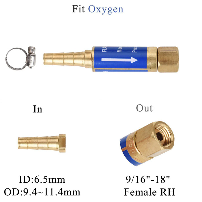 Пламегаситель кислорода, ацетилена, пропана, обратный клапан .